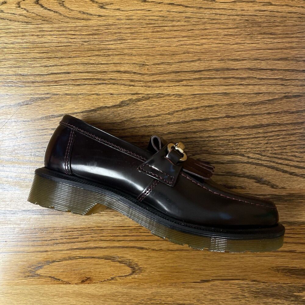 Dr. Martens Adrian Snaffle Smooth Leather Kiltie Loafers Cherry Red Women's Sz 6